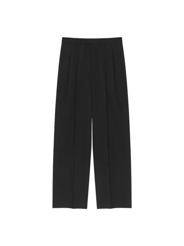 Double-Pleated Trousers In Grain De Poudre Wool.