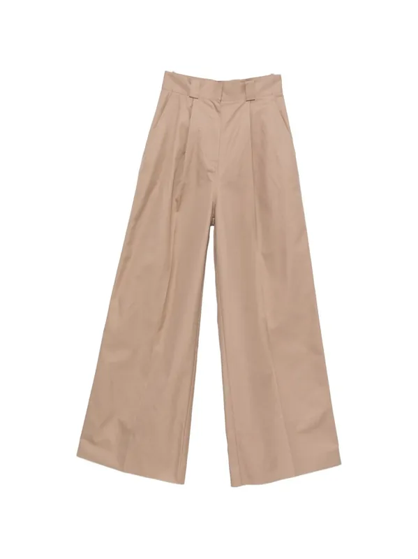 Cotton High-Waisted Trousers