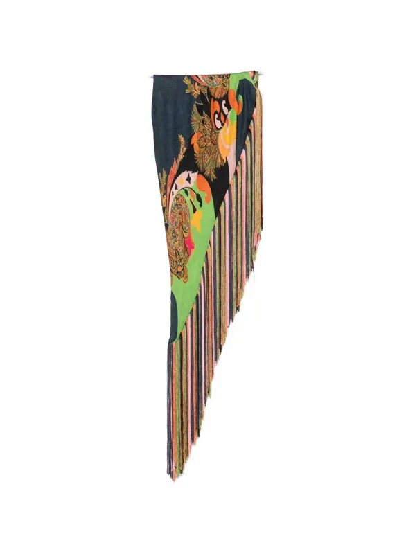 Fringed Scarf With Paisley Print - Etro