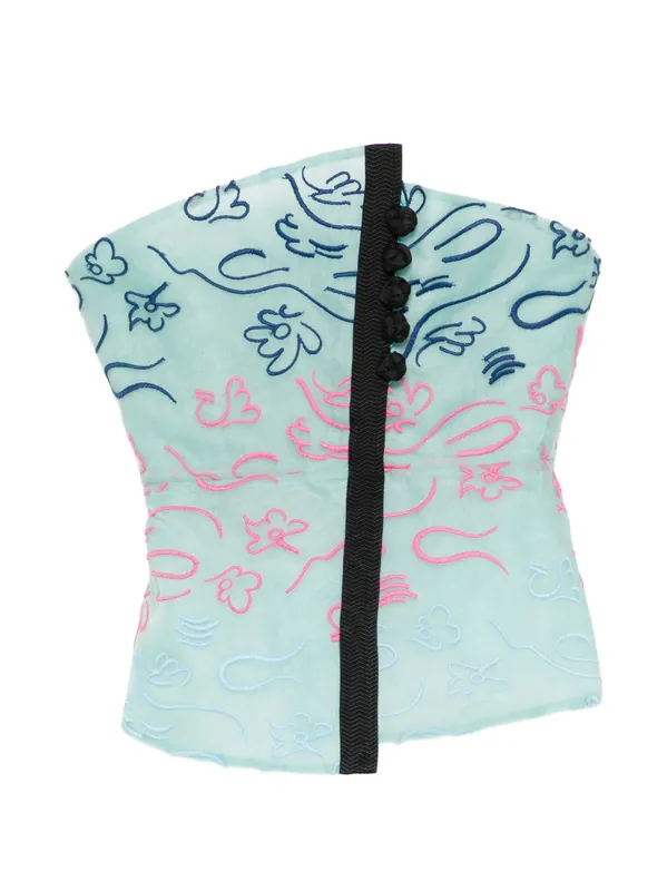 Embroidered Strapless Top - Emporio Armani