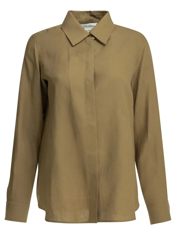 Casual Linen Shirt Shirts Brown - Max Mara