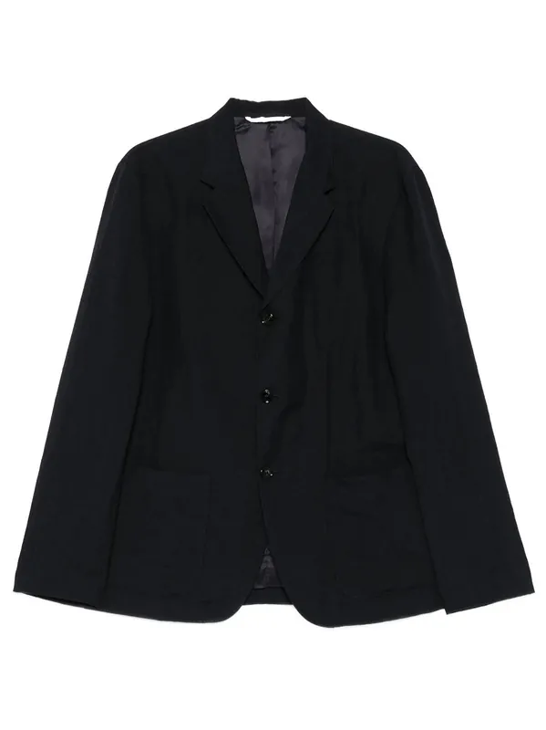 Jake Patch-Pocket Single-Breasted Wool Blend Jacket