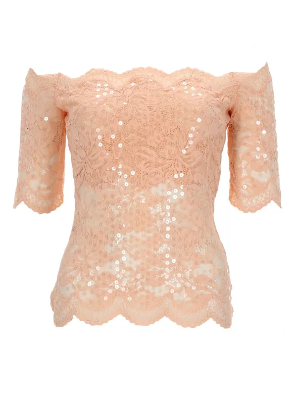 Top In Pizzo Con Paillettes - Rabanne