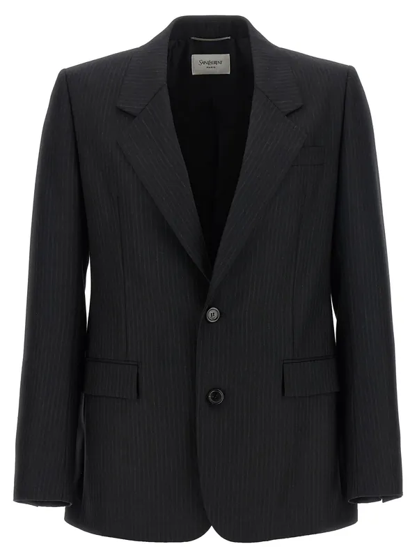 Pinstripe Blazer Black - Saint Laurent
