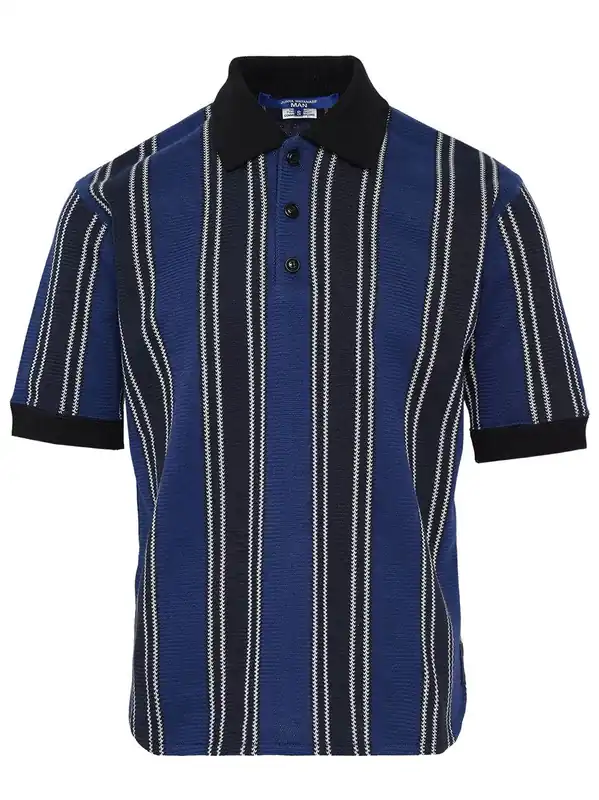 Striped Knit Polo Shirt - Junya Watanabe Comme Dg