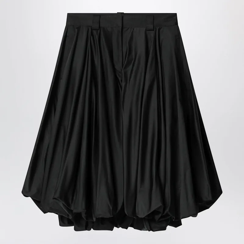 Black Balloon Skirt In Silk Blend - Balenciaga