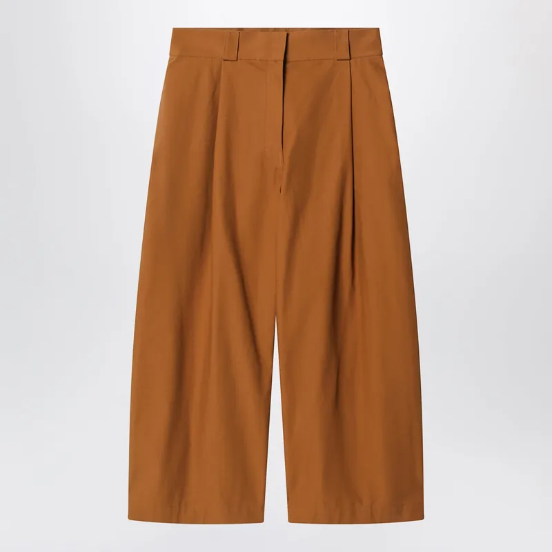 Camel-Colored Cotton Trousers