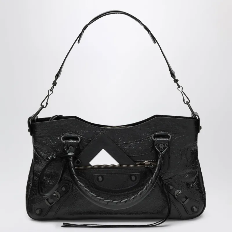 Le City First Lambskin Leather Handbag In Black - Balenciaga