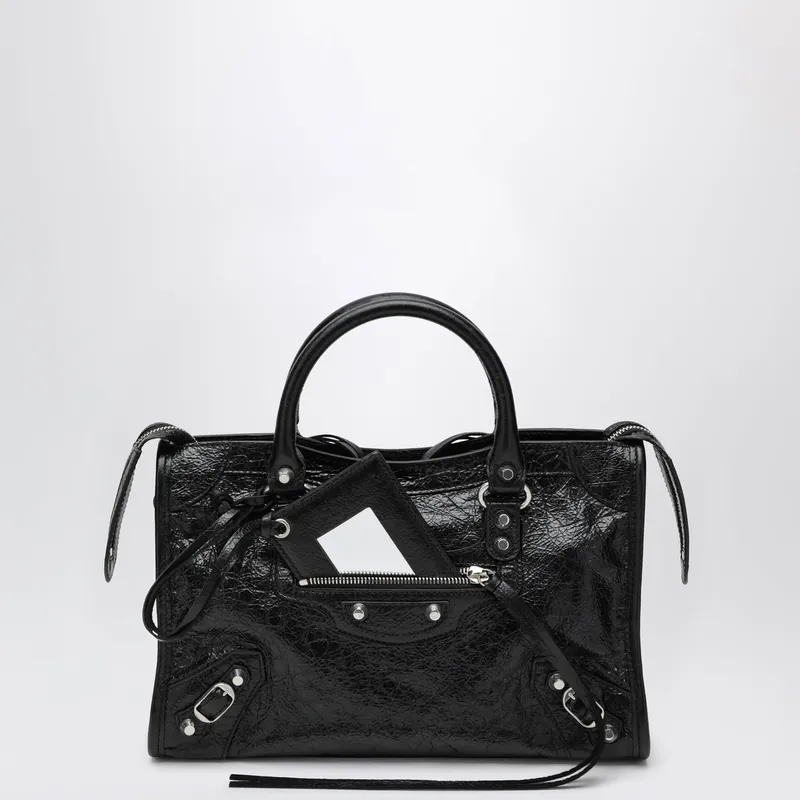 Le City Small Lambskin Leather Bag In Black - Balenciaga