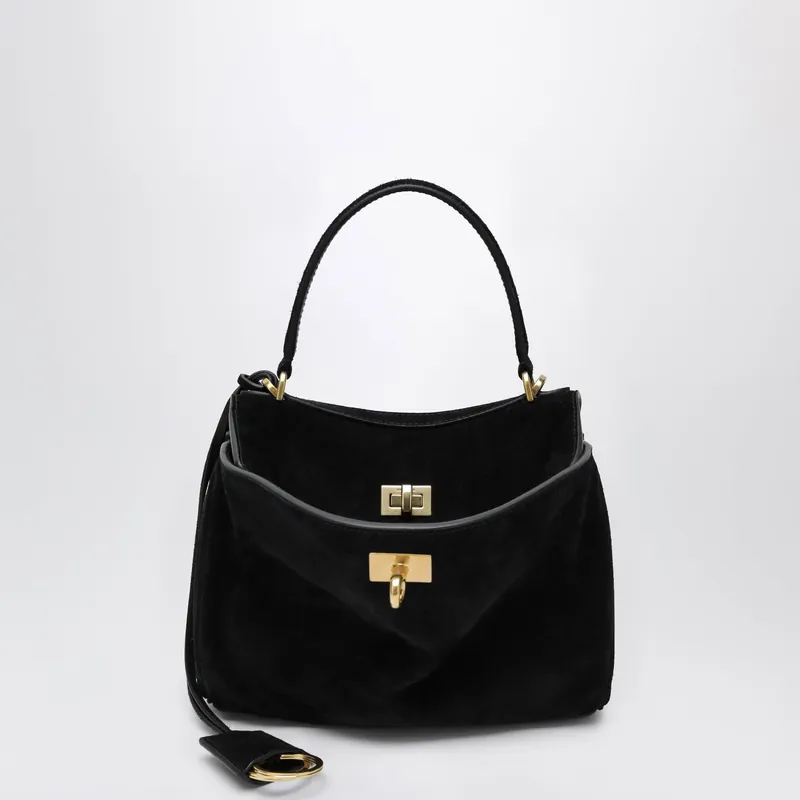 Rodeo Mini Handbag In Calf Suede, Black - Balenciaga