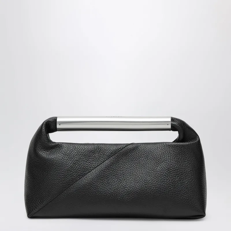 Japanese Jewel Handle Handbag In Grained Calf Leather, Black - MM6 Maison Margiela