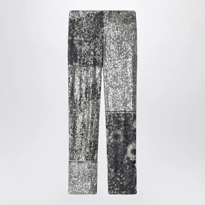 Patchwork Trousers With Floral Sequins, Multicolor - Maison Margiela