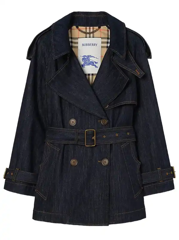 Short Denim Fitzrovia Trench Coat - Burberry London England