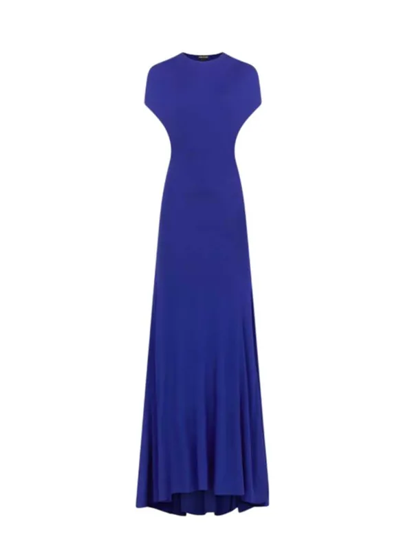 Backless Evening Dress With Cap Sleeves And Train - Tom Ford