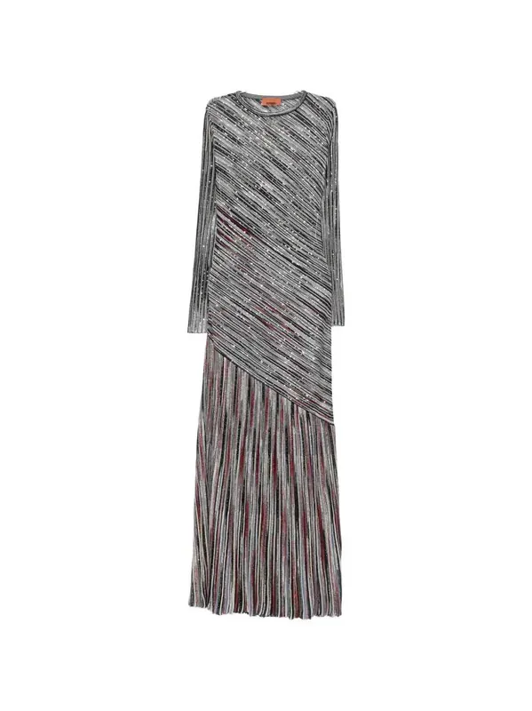 Long Striped Dress Embellished With Sequins - Missoni