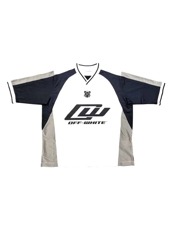 V-Neck T-Shirt With Logo Print
