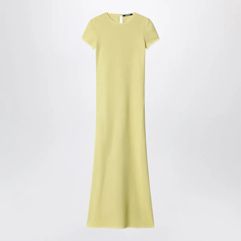Maxi Dress La Robe Maille In Yellow Knit - Jacquemus