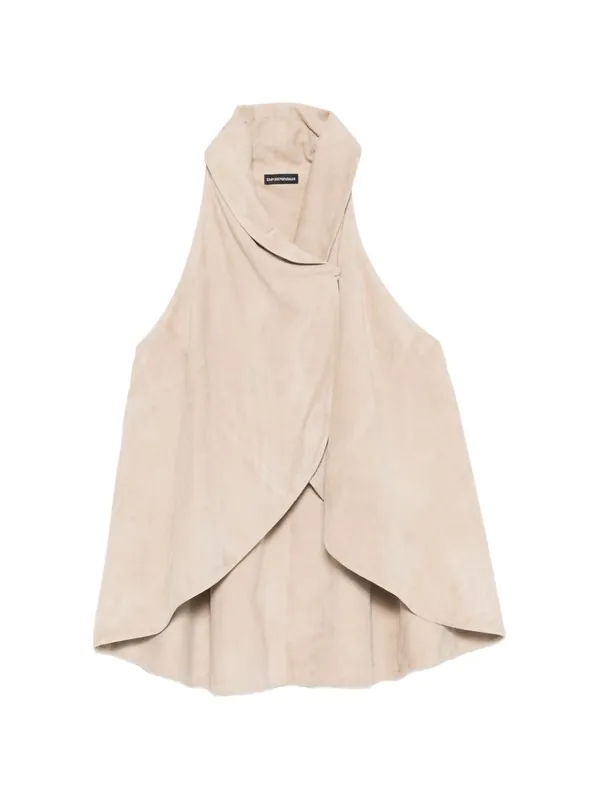 Leather High-Neck Top