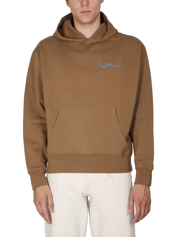 Sweatshirt With Logo Embroidery - Sunflower