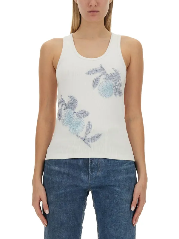 Embroidered Cotton Top - Bottega Veneta