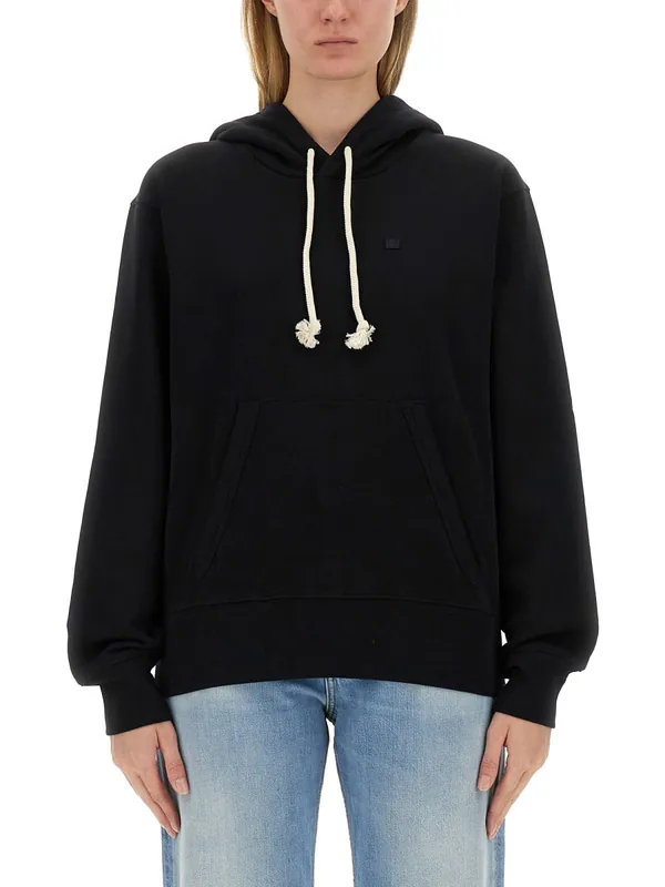 Sweatshirt With "Face" Patch - Acne Studios
