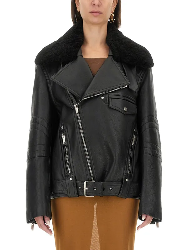 Leather Biker Jacket - Saint Laurent