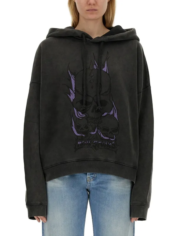 Skull Print Sweatshirt - Acne Studios