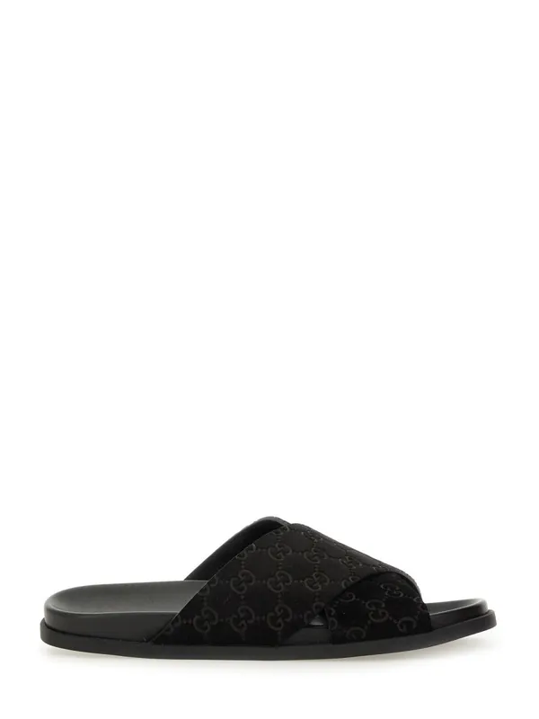 Sandal Slider With Gg Pattern - Gucci