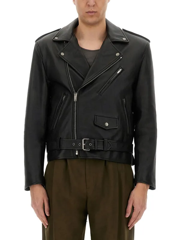 Leather Biker Jacket - Saint Laurent