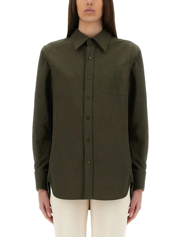 Linen And Cotton "Cassandre" Shirt - Saint Laurent