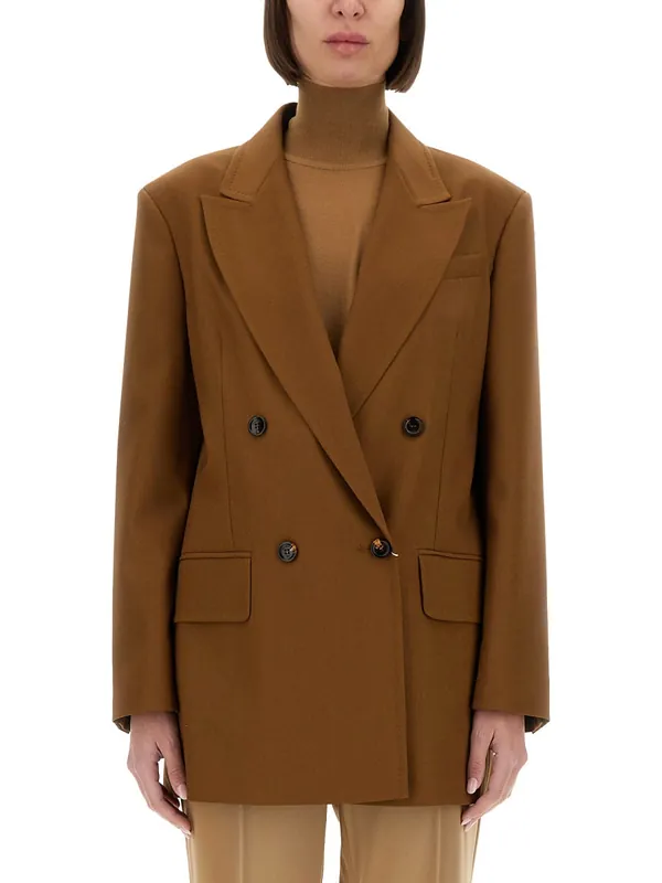 Wool Blend Double-Breasted Jacket