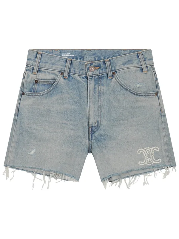 Shorts With Logo Embroidery - Celine