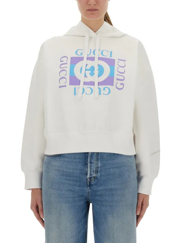 Printed Cotton Hoodie - Gucci
