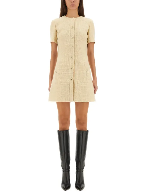 Textured Wool Tweed Dress - Gucci