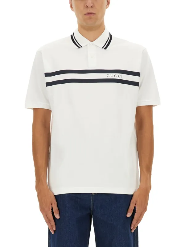 Cotton Pique Polo Shirt - Gucci