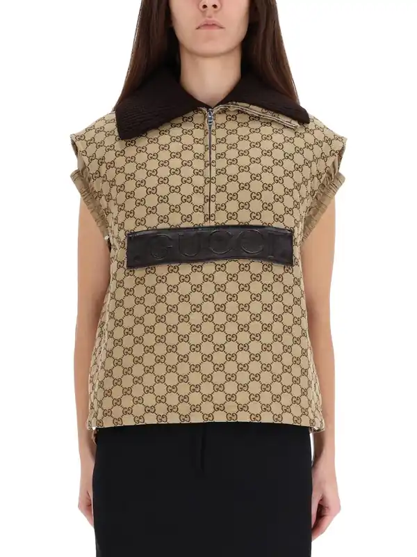 Vest With Leather Label - Gucci