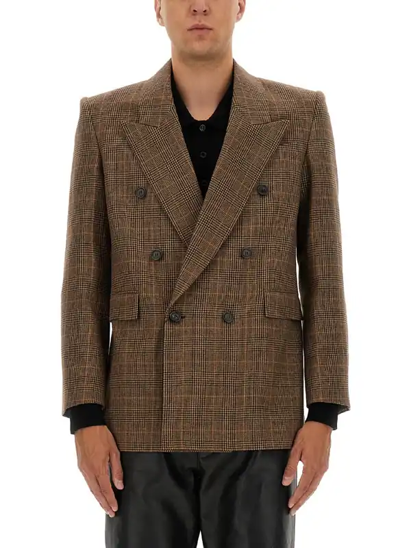 Prince Of Wales Wool Jacket - Saint Laurent