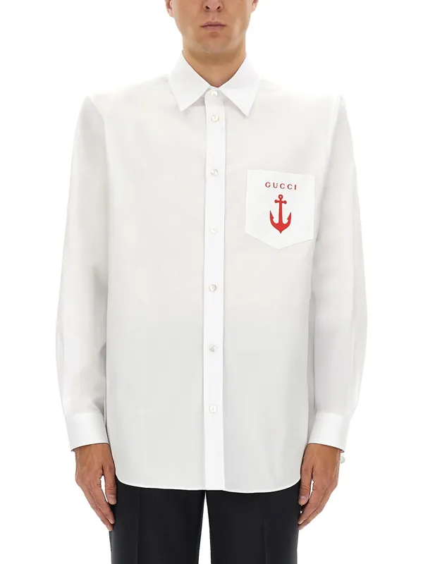 Shirt With Embroidery - Gucci