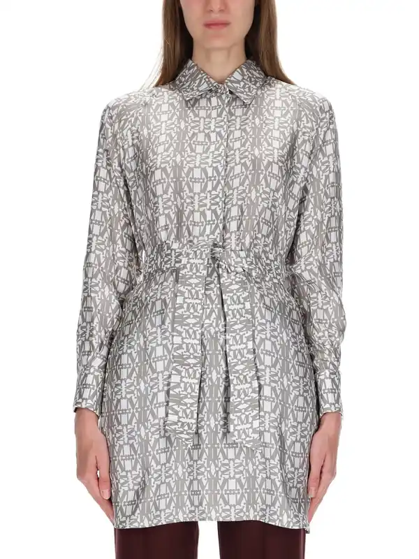 Printed Silk Chemisier Dress - Max Mara
