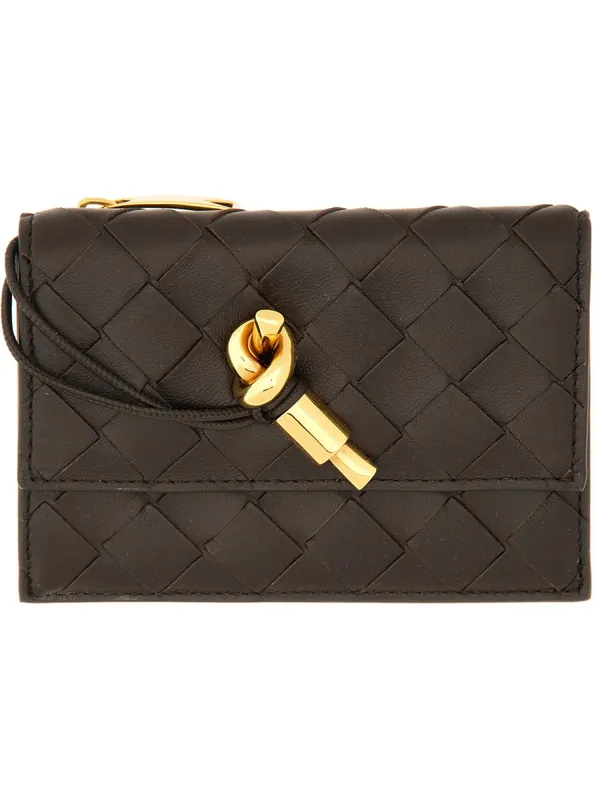 "Let's Go" Card Holder With Zipper - Bottega Veneta