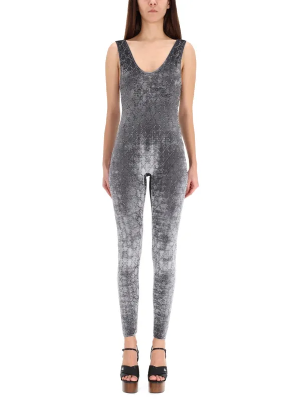 Jumpsuit With "Gg" Embroidery - Gucci
