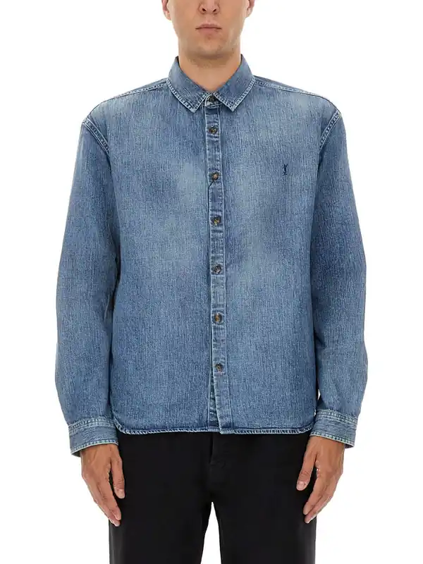 Denim "Cassandre" Shirt - Saint Laurent