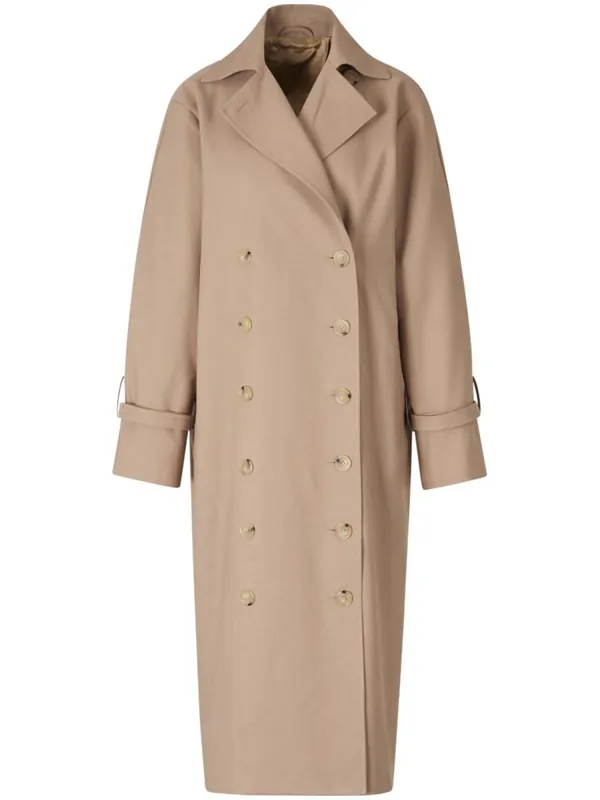 Double-Breasted Cotton Trench Coat