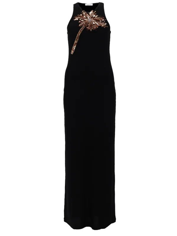 Abito Con Dettaglio Palma In Paillettes - Rabanne