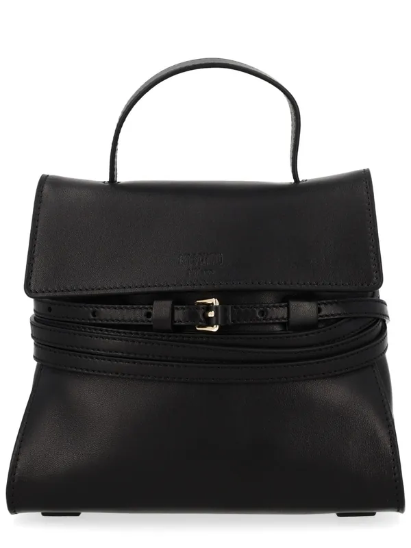 Borsa "Tie Me" Piccola In Pelle - Moschino