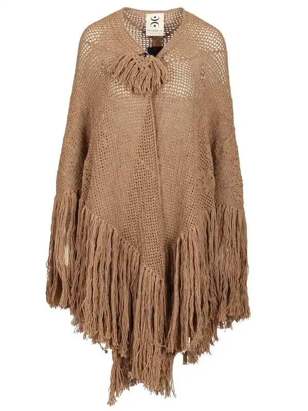 Scialle Peonia 100% Alpaca Knitwear Beige - Chiarais