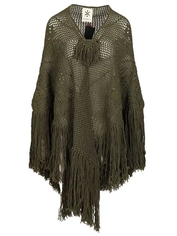 Peony Shawl Knitwear Green - Chiarais