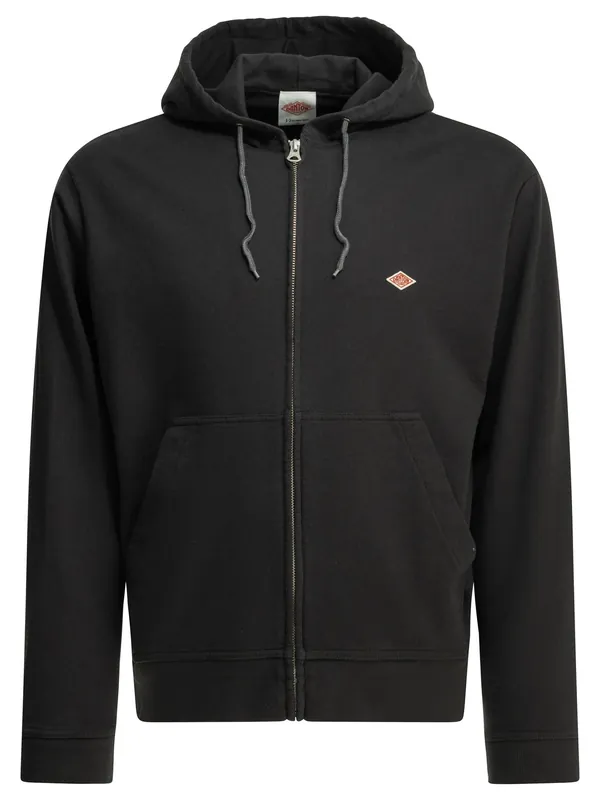 Zipper Hoodie Sweatshirts Black - Danton