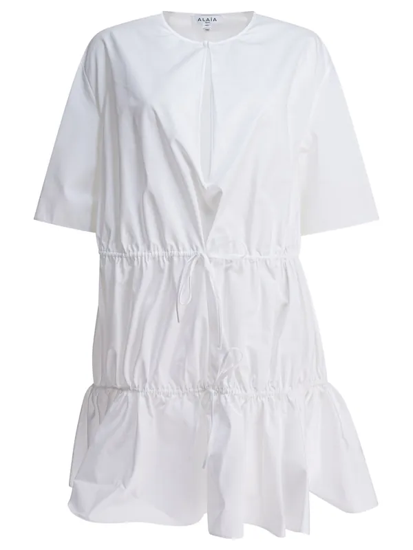 Cotton Poplin Dress Dresses White - Alaïa