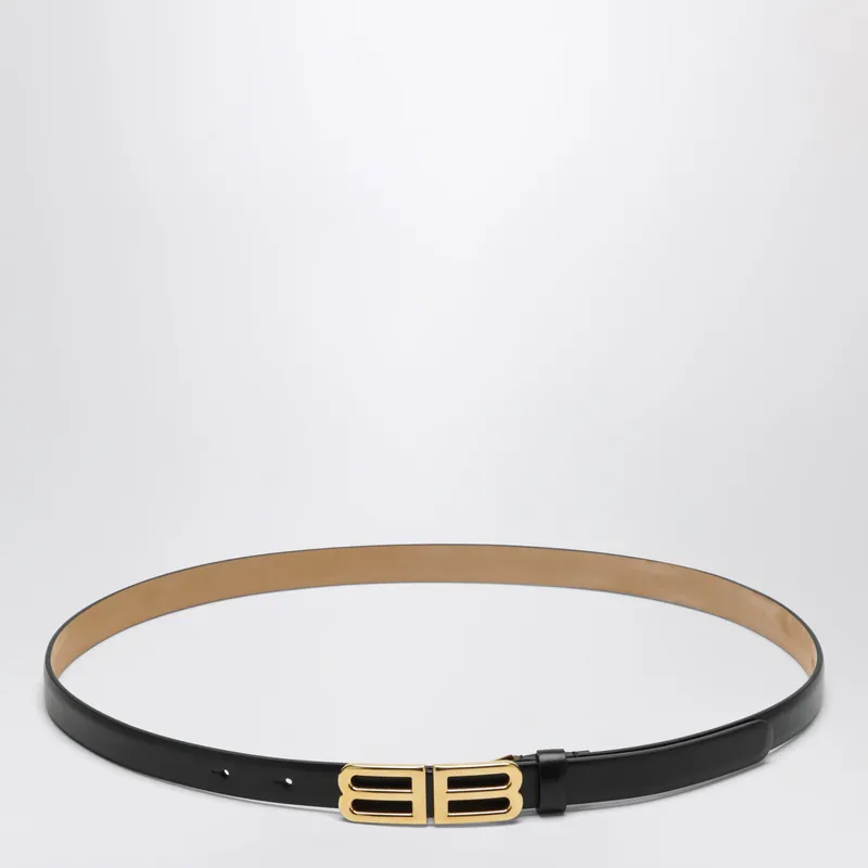 Bolero Bb Calfskin Leather Belt In Black - Balenciaga